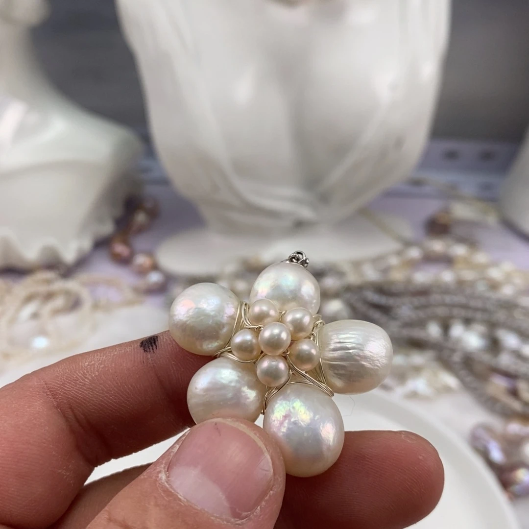 淡水珍珠颈饰银S925镶嵌M****m