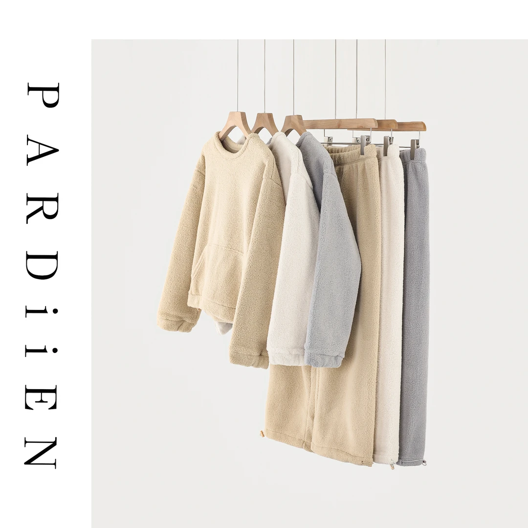 【北总严选】帕迪恩舒适百搭套头毛绒绒圆领家居服套装25PD-9821