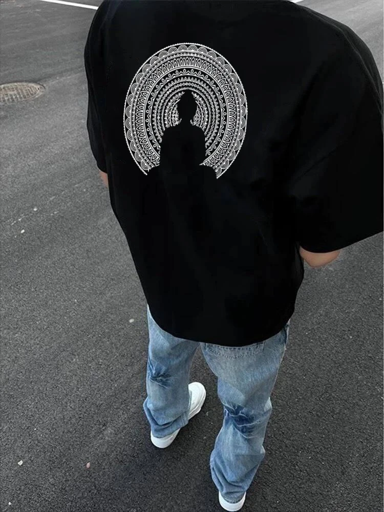 260g重磅100%纯棉t恤夏季ins五分袖新款T恤短袖百搭半袖宽松上衣