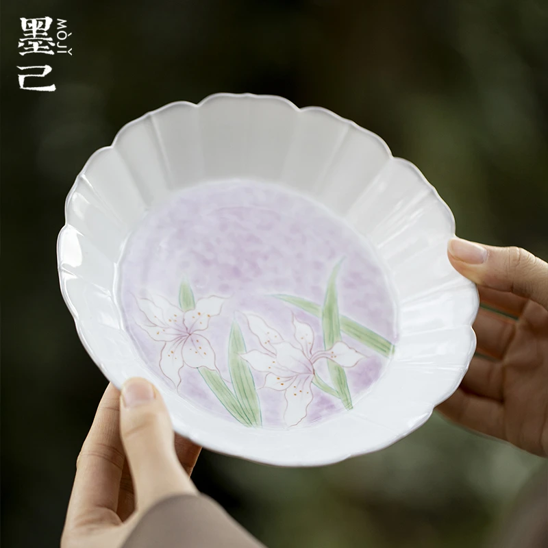 墨己 玉泥-百合紫深-葵花壶承