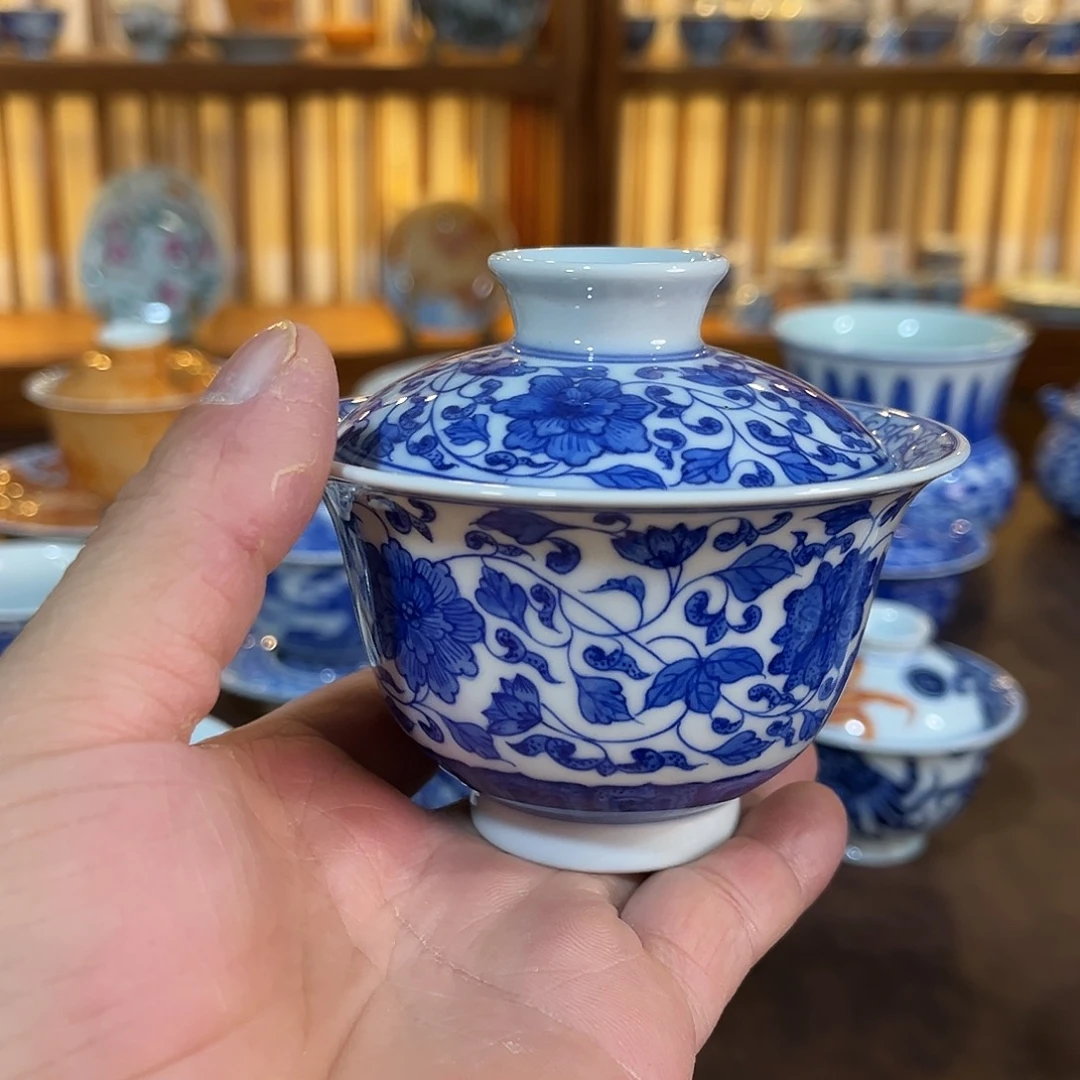 錡镇堂手工手绘盖碗