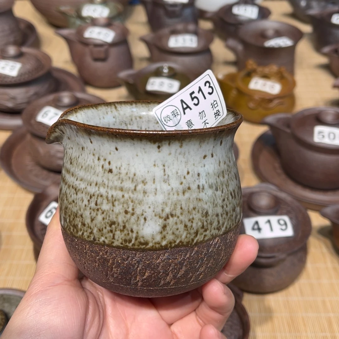 杯粗瓷茶具素色盖碗