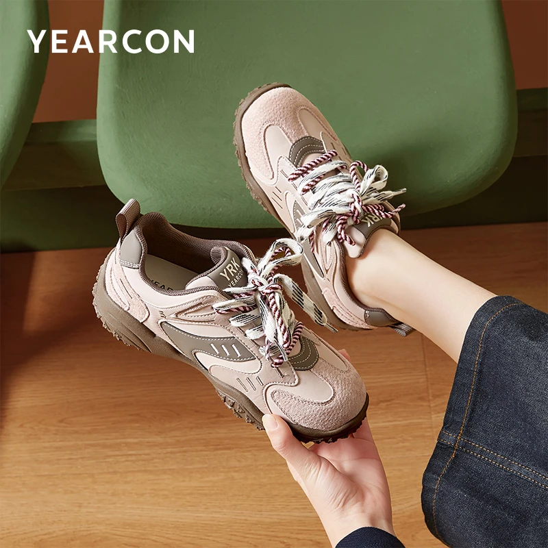 意尔康ins韩版新款阿甘鞋女2025春学生运动跑步鞋休闲鞋多巴胺色