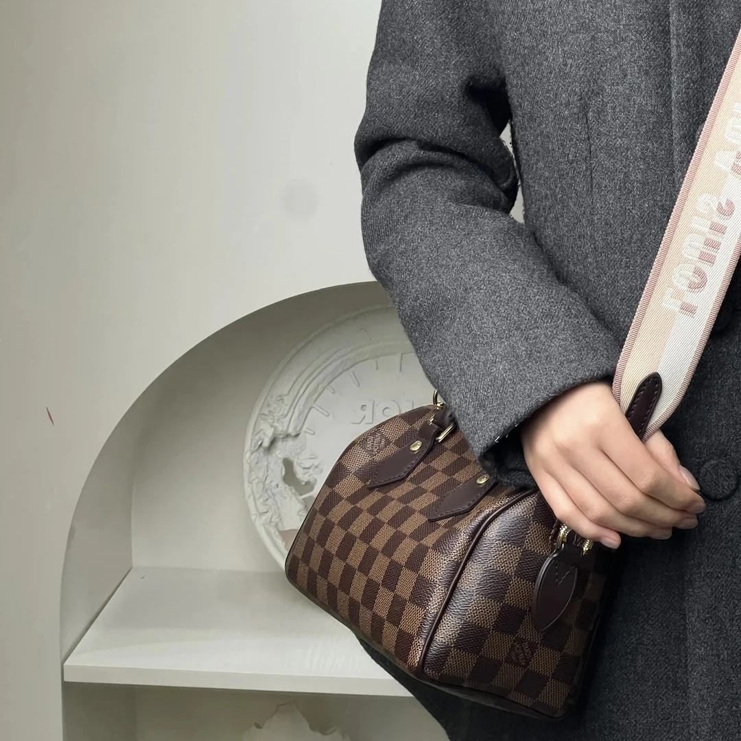 95新 LouisVuitton/路易威登 lv speedy20棋盘格/优品