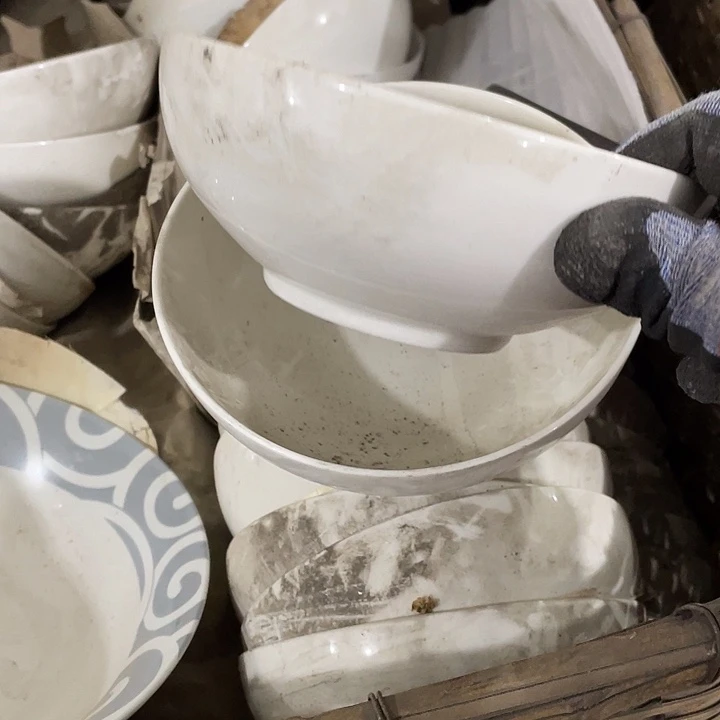 瓷片国营厂强化瓷小面碗一对 口径16厘米