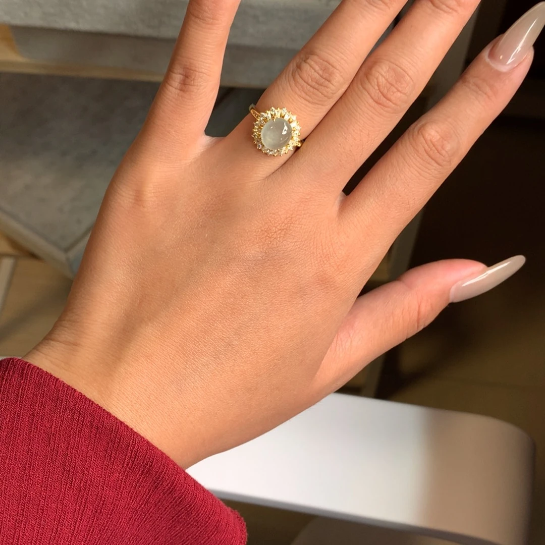 颈饰银S925镶嵌翡翠戒指