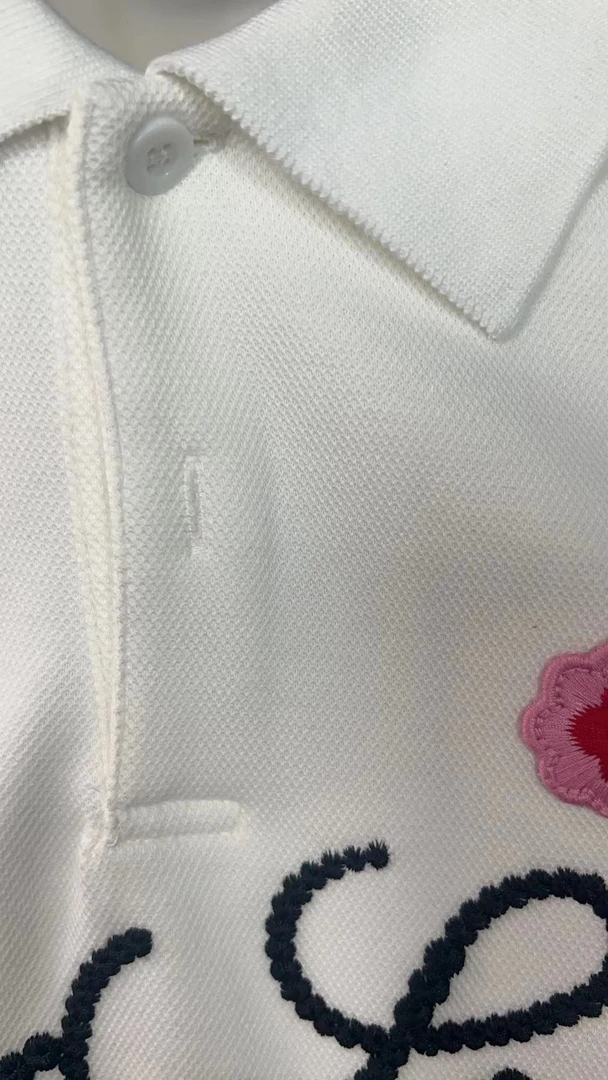 明星同款！上身很帅！立体小花刺绣POLO衫短袖T恤男女同款