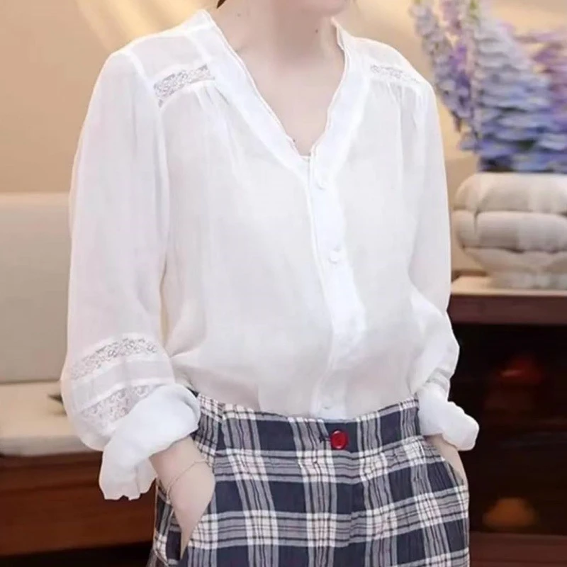 2025夏季新款韩系百搭显瘦气质时尚长袖衬衫LK2503325