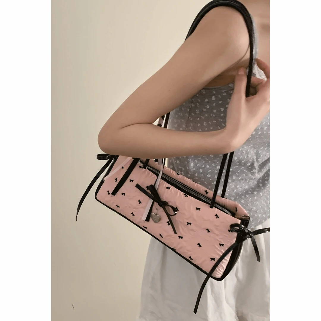 韩系腋下包包女款爆款2025新款时尚蝴蝶结单肩包小众百搭通勤包