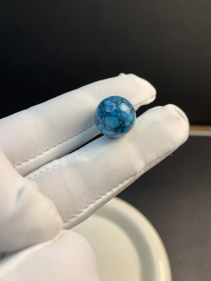 珍藏级特色纯手工打磨精选高品质14mm蓝花珠