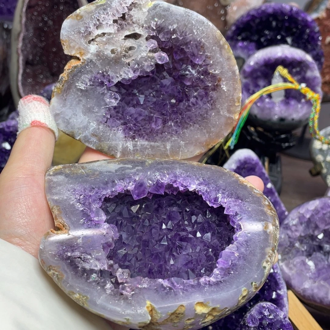 珠宝半成品紫晶银S925镶嵌捡漏