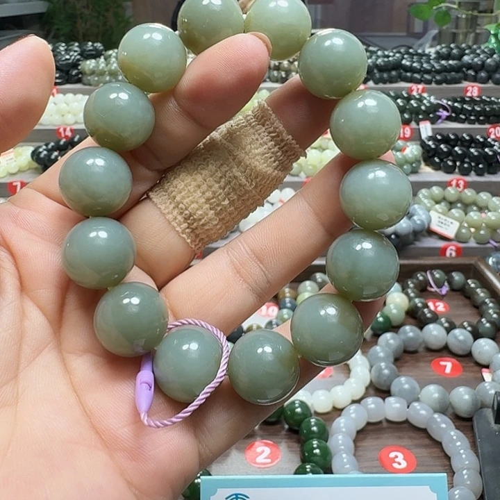 未镶嵌手链和田玉新疆且末蓝聚宝盆卡16