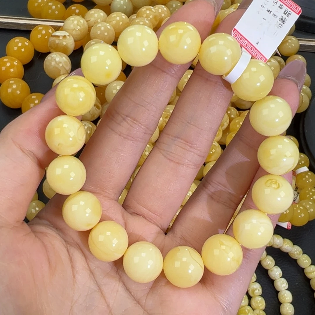 琥珀未镶嵌手链19.6白蜡