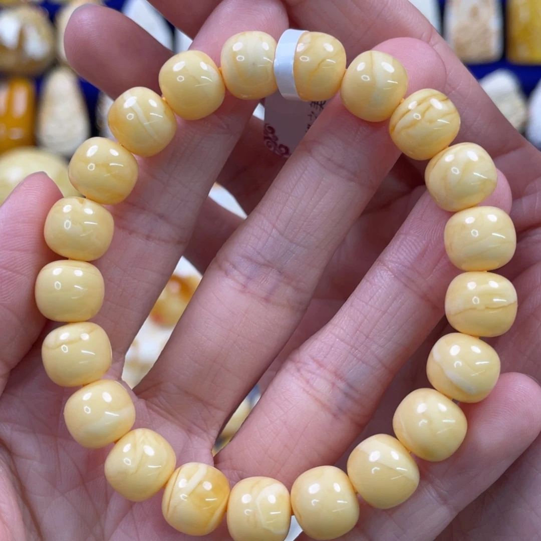蜜蜡裸石未镶嵌琥珀蜜蜡手串卡10mm