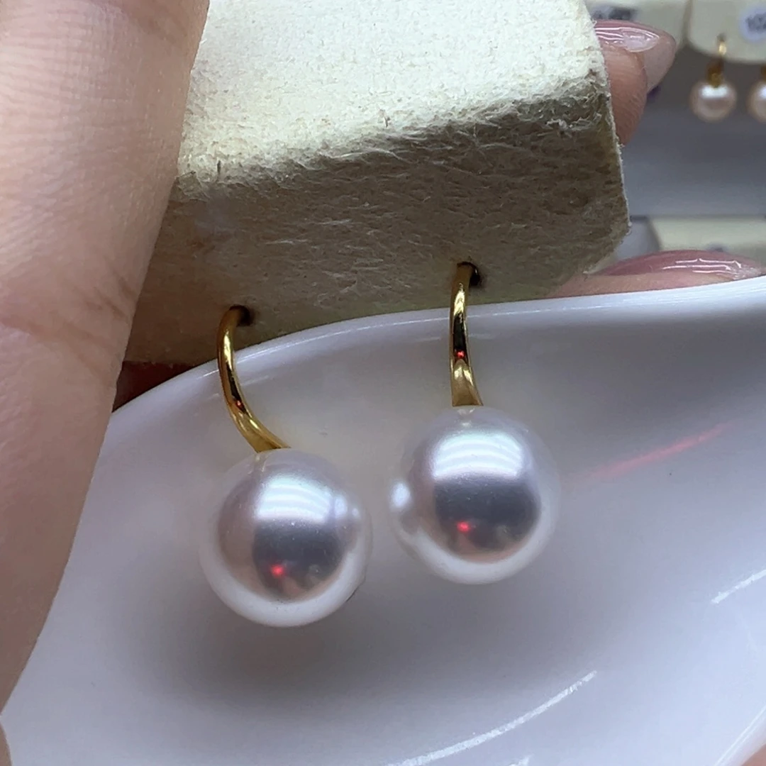 银S925镶嵌淡水珍珠耳饰