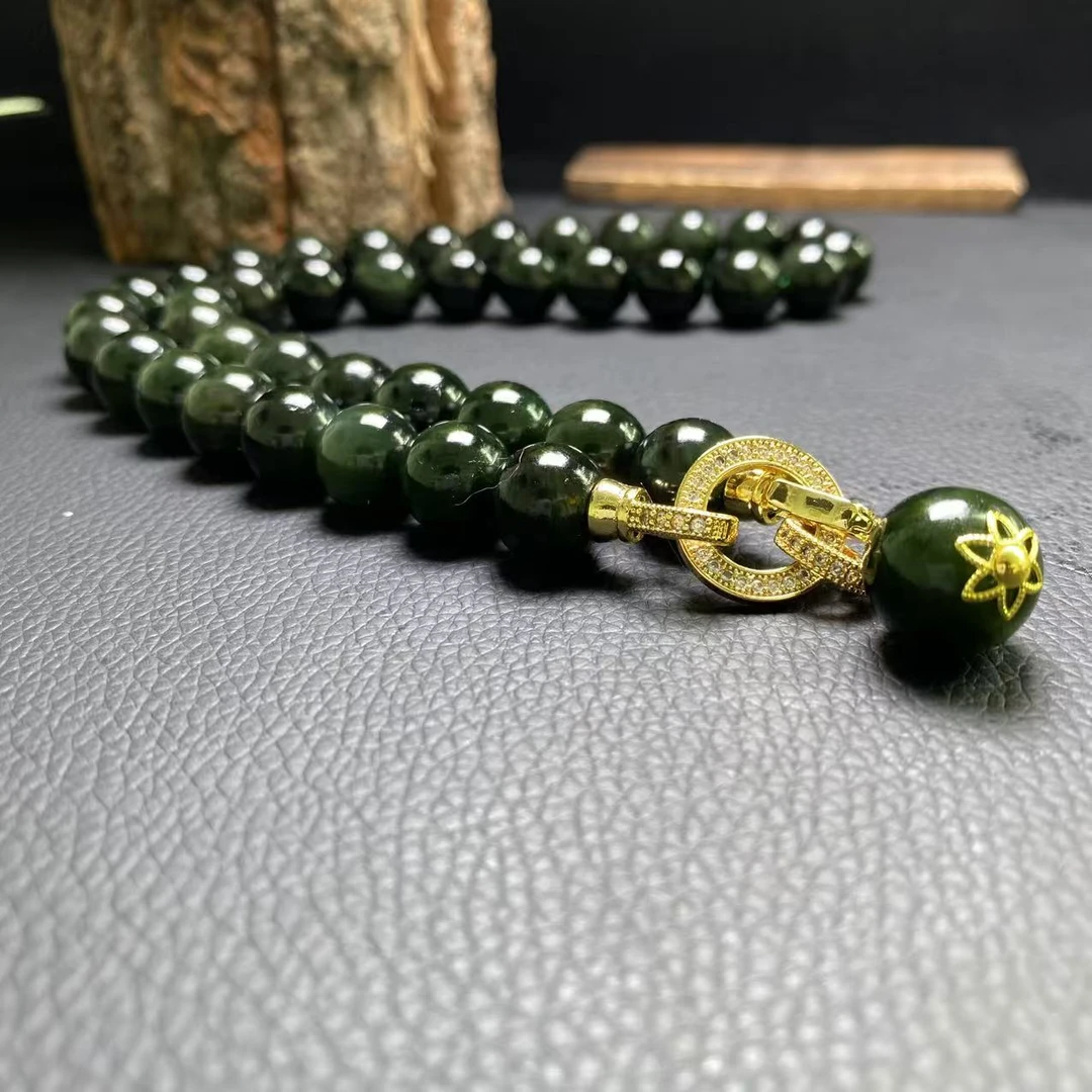 天然和田玉碧玉妈妈链女款单圈精美百搭单珠小巧思4069