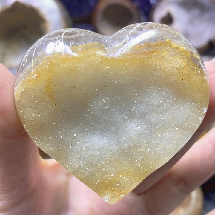 未镶嵌珠宝半成品紫晶彩晶爱心