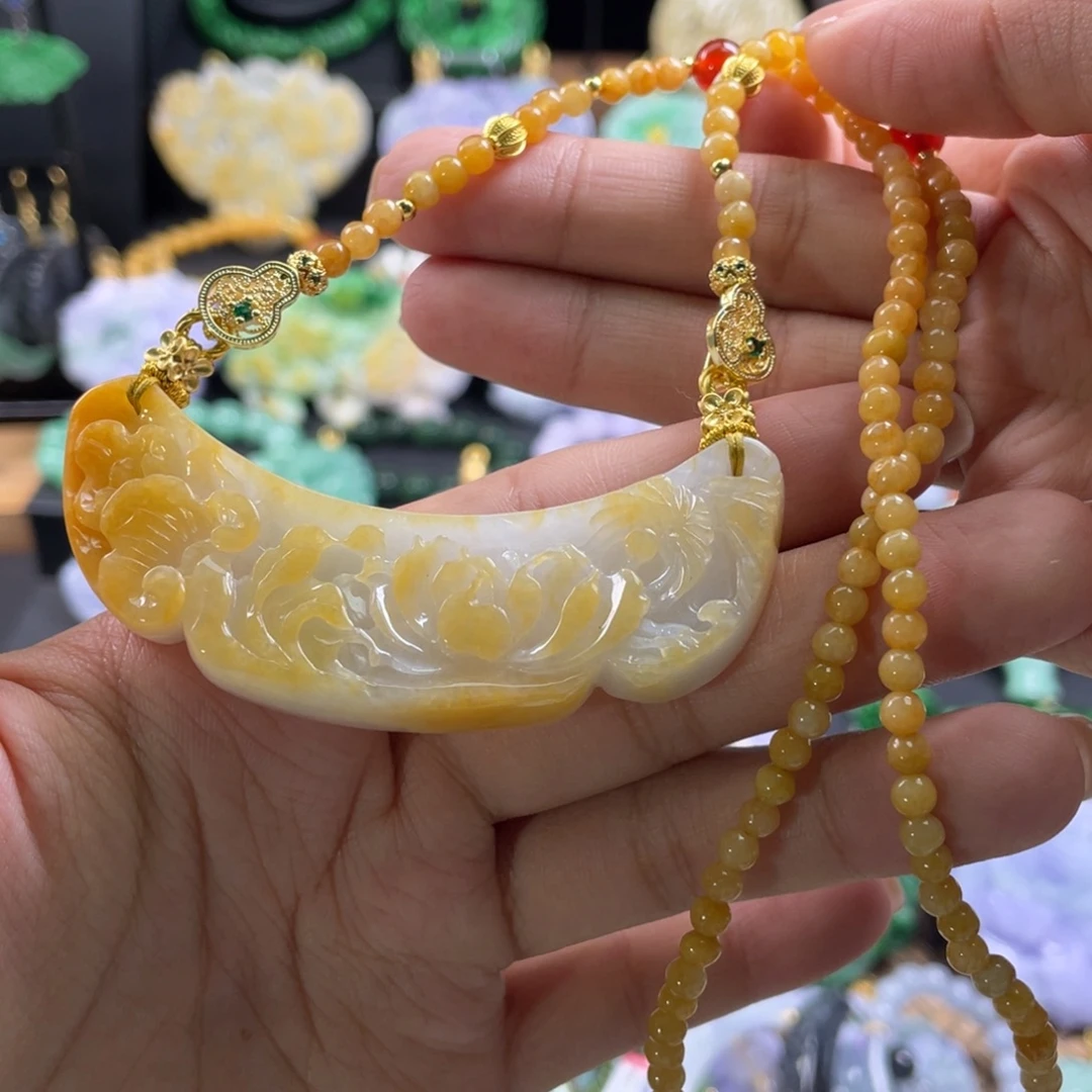 翡翠未镶嵌颈饰代编织
