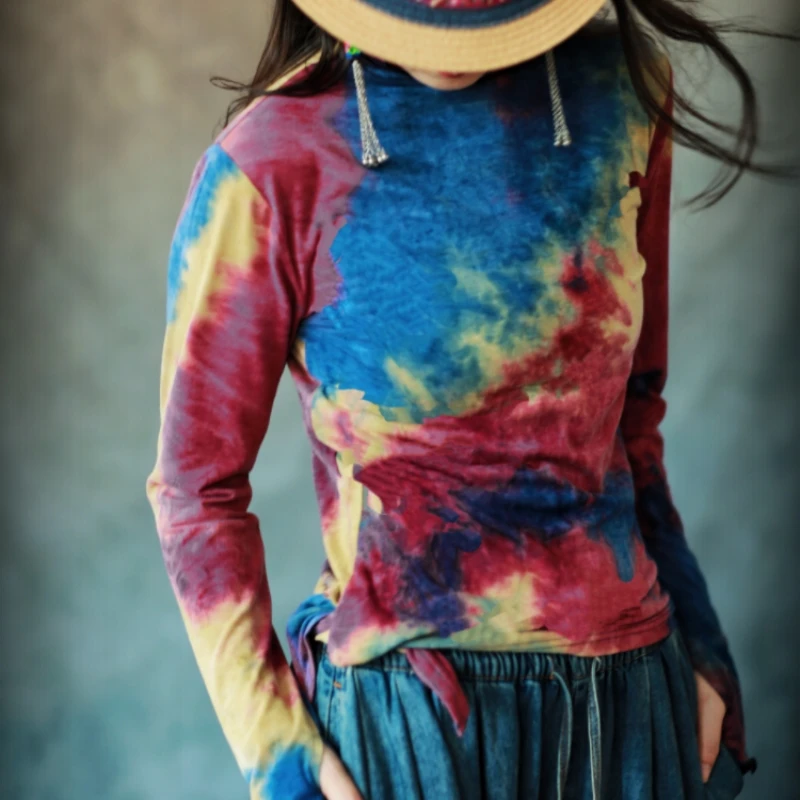 【感恩回馈】读你原创长袖针织衫春秋民族风扎染印花文艺复古/3076