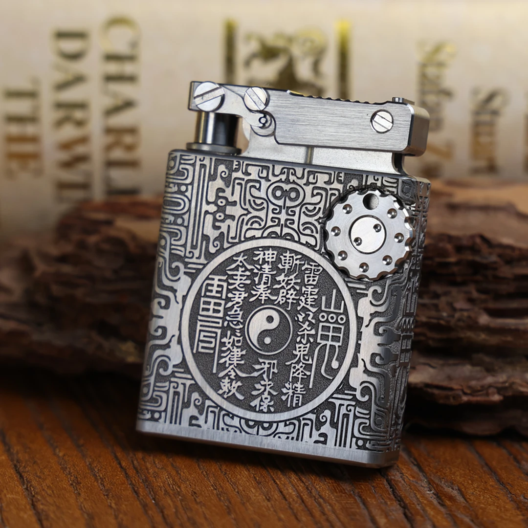 圣哥原创大磕头机钛合金不锈钢黄铜精雕刻打火机高档