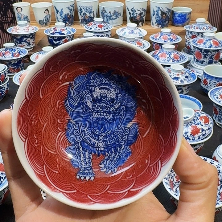 三狮普洱杯手绘原矿