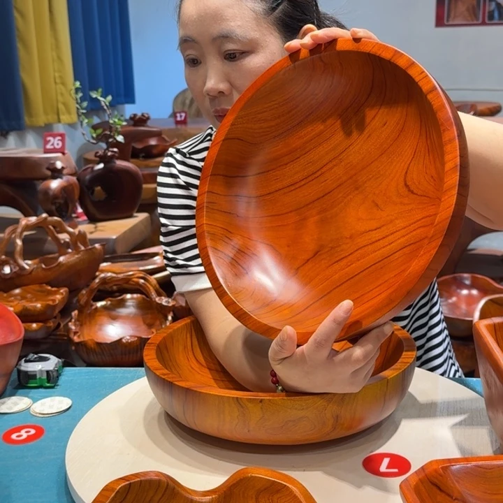 木香樟实木手工圆盘