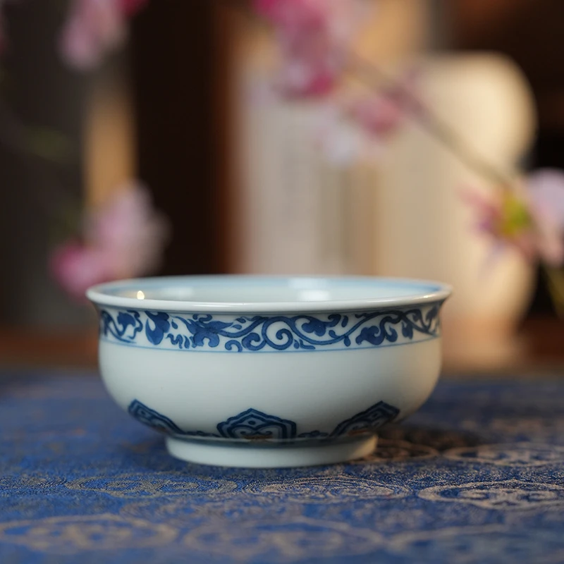 【预售15天】屹朴青花釉里红腰缠万贯炉式杯yipu17