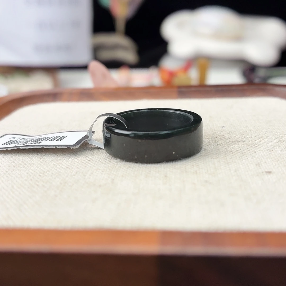 和田玉未镶嵌戒指c81聚墨飘金直切17.1不退换