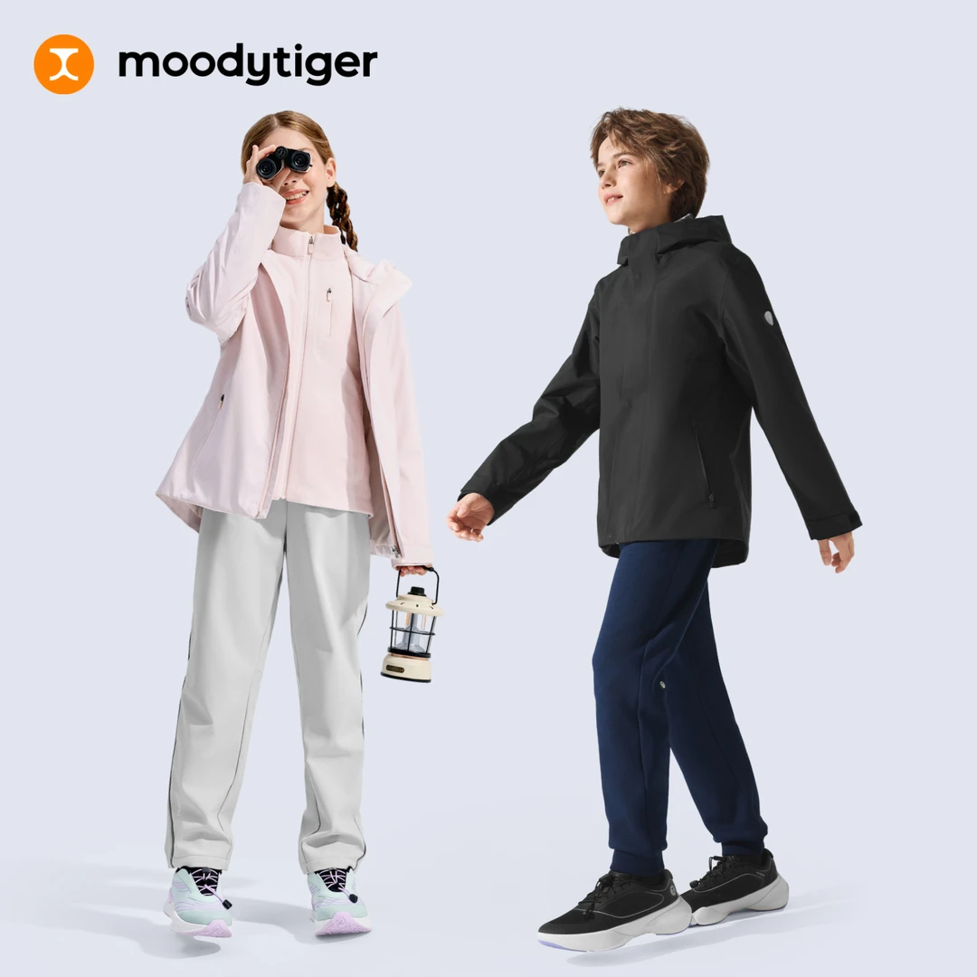 moodytiger儿童三合一暖皮冲锋衣秋冬拒水保暖外套54510405【H】