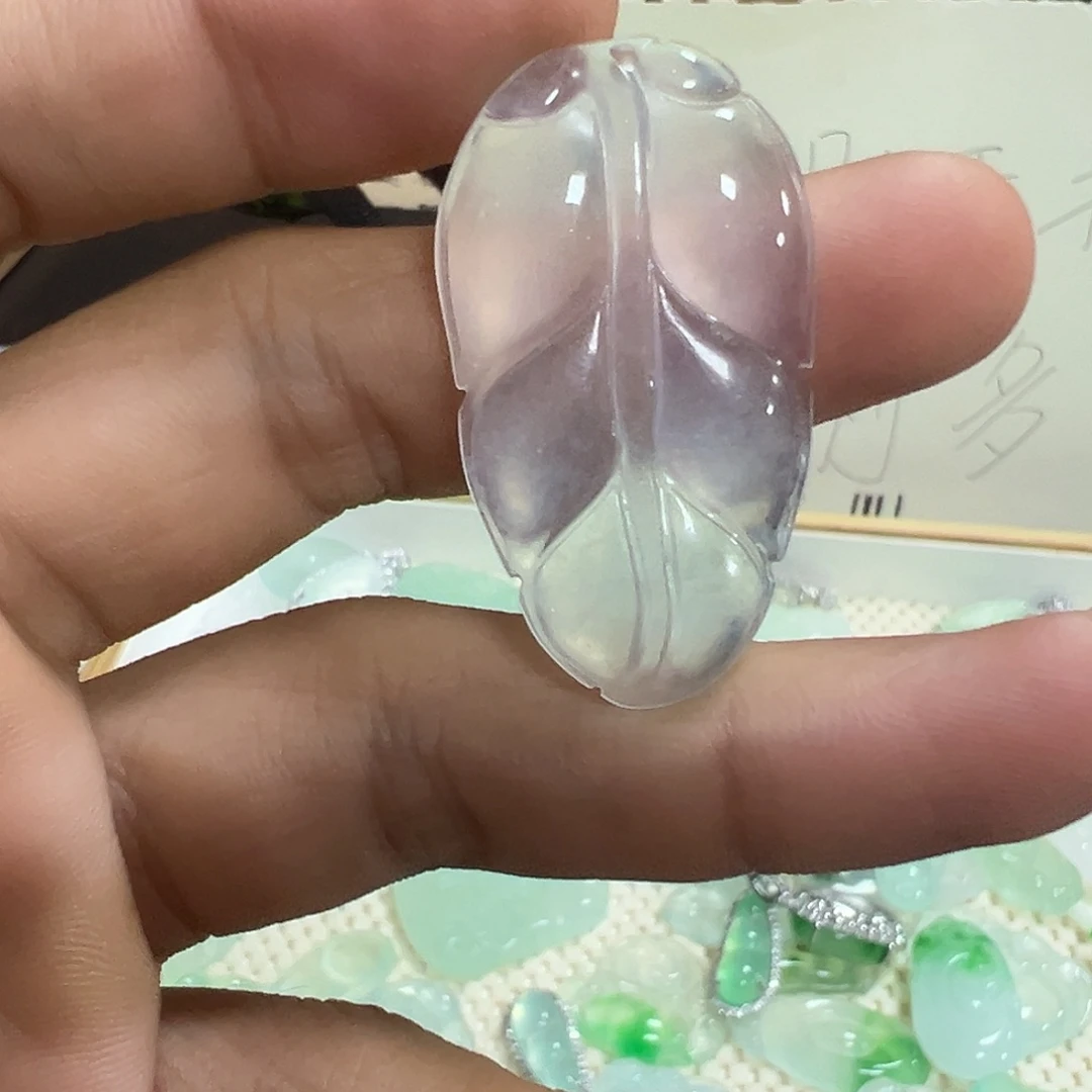 合金独山玉戒指叶子
