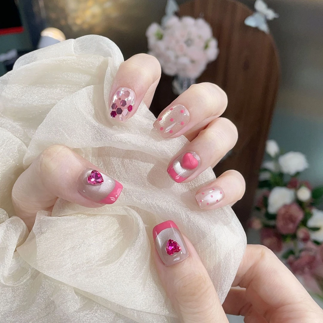 【恋爱ing】纯手工穿戴甲可拆卸高级感显白美甲贴片网红指甲片