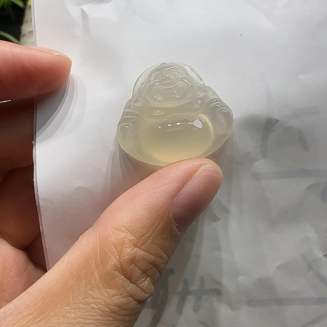 玛瑙/玉髓未镶嵌手镯香槟金弥勒佛带绳子