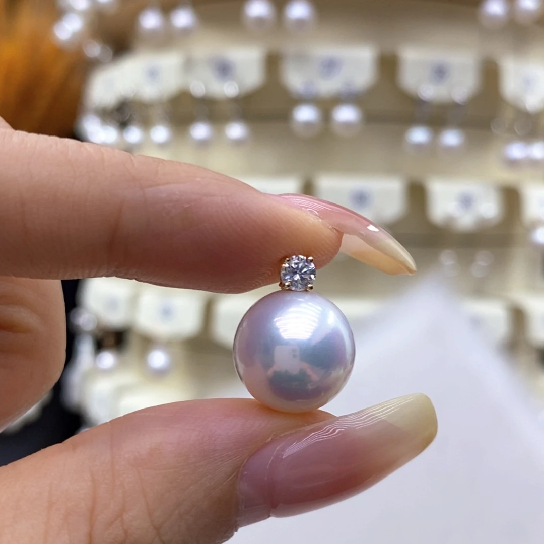 吊坠(不含链)18K金镶嵌淡水珍珠