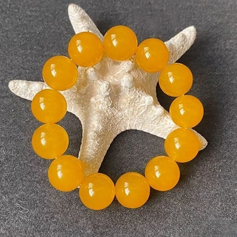 天然黄玉髓手串玛瑙手链单圈佛珠男女款品牌正品礼物饰品配证书