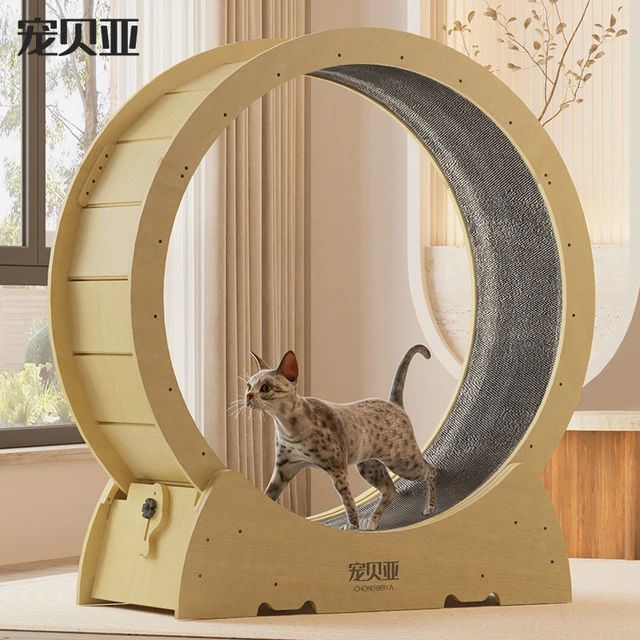 宠贝亚猫咪跑步机静音猫跑轮实木运动健身宠物猫猫滚轮玩具猫爬架