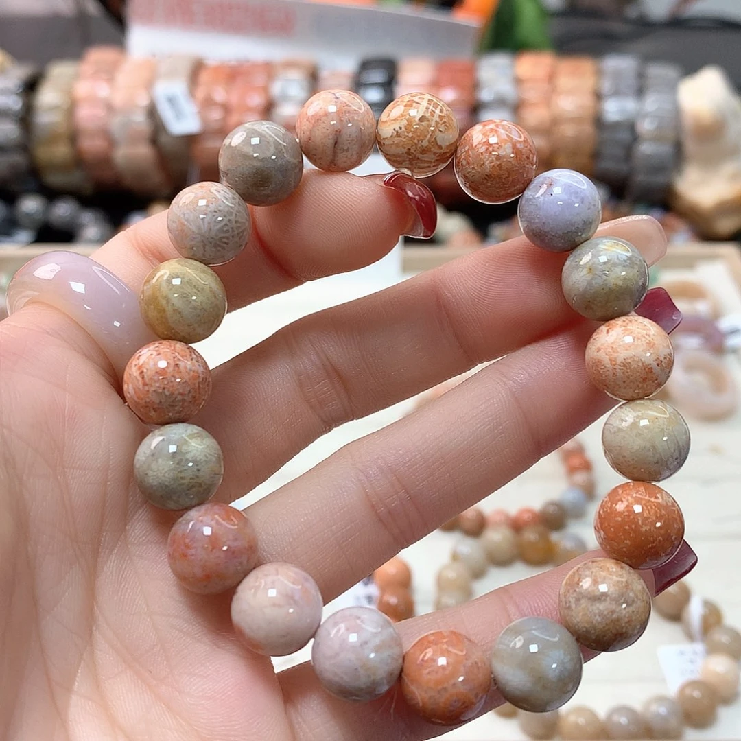 硅化珊瑚（珊瑚玉）手链未镶嵌夏**痕517