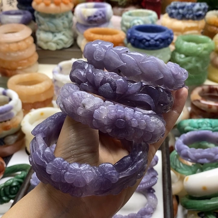 夢***影石英岩玉未镶嵌手镯