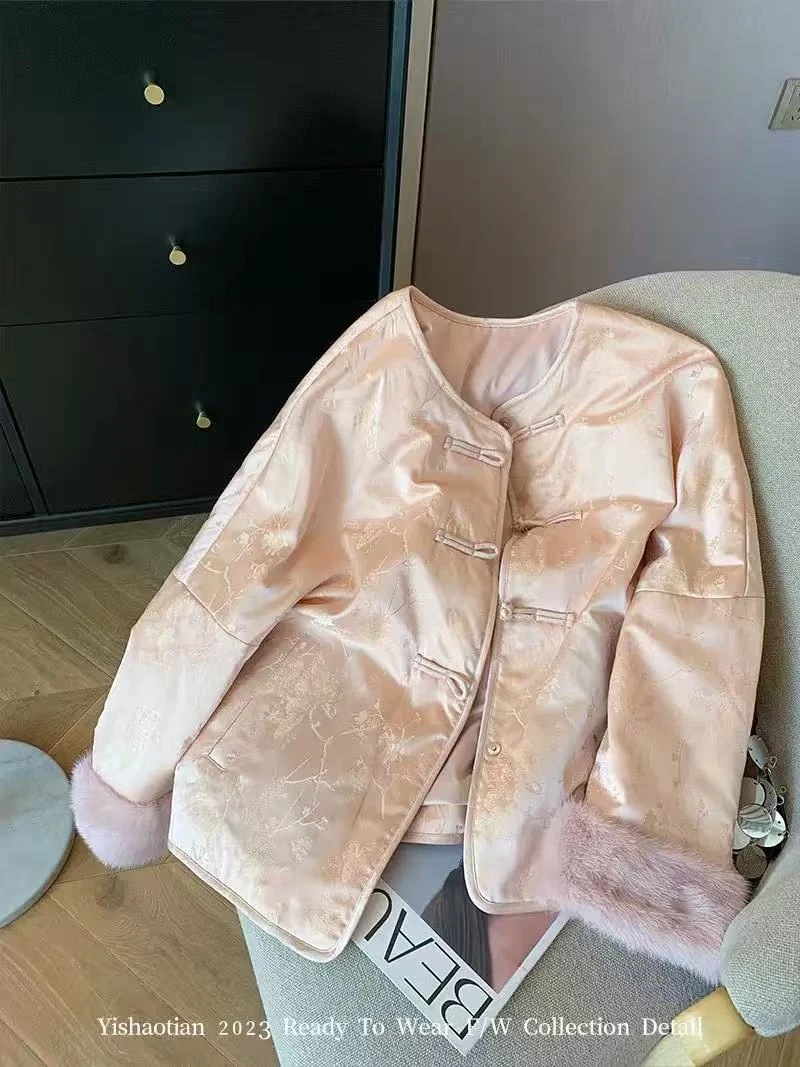 【棉服】粉霜--新中式加棉设计师高定轻奢宽松休闲复古国潮百搭