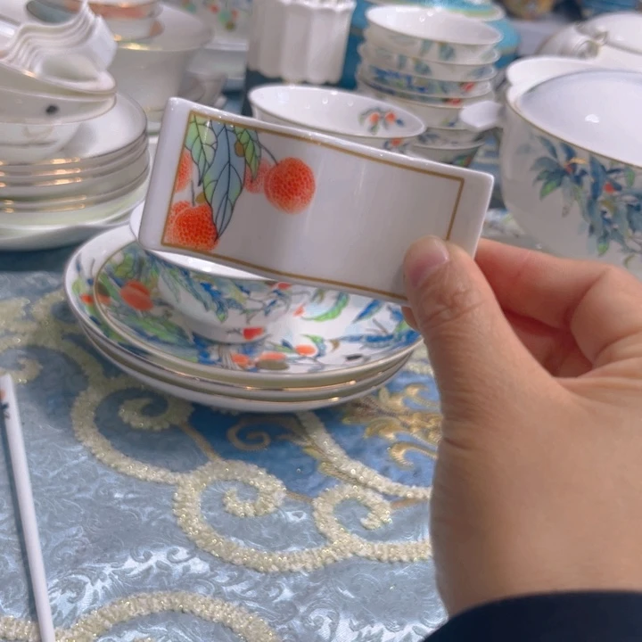 瓷片荔枝筷子架六个