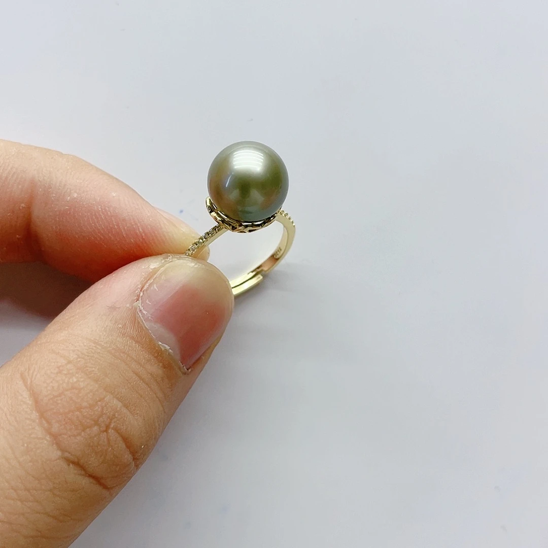 海水珍珠戒指银S925镶嵌