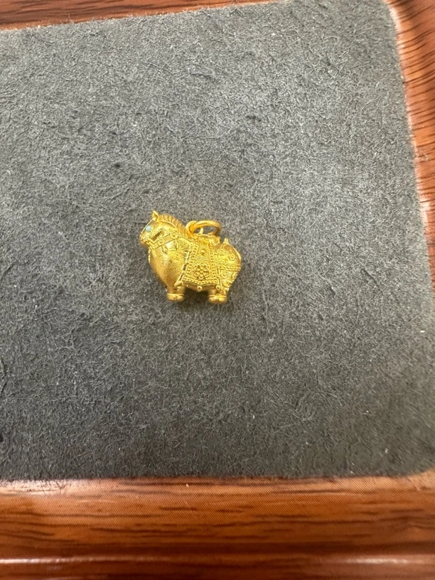 足金999 古法高温烧蓝唐马