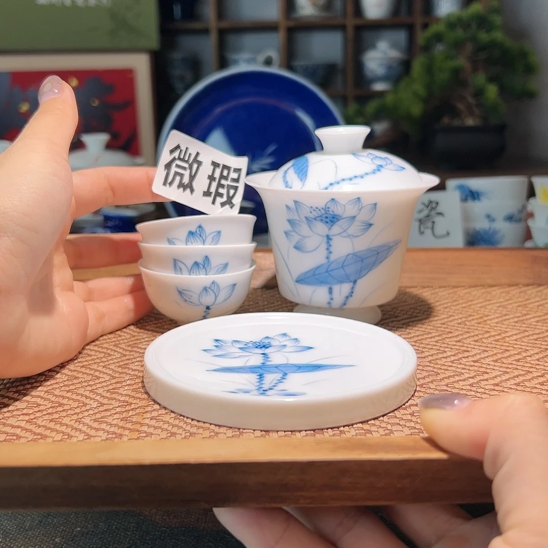 【闪购商品】微瑕 手绘 盖碗