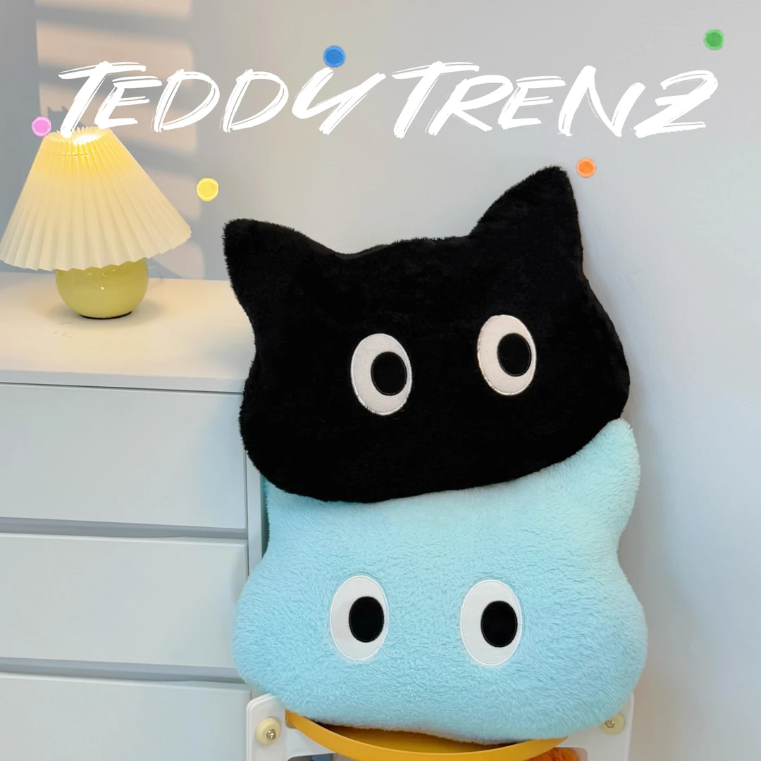 猫头可爱毛绒公仔玩偶玩具抱枕布娃娃陪睡安抚公仔腰靠床搭子