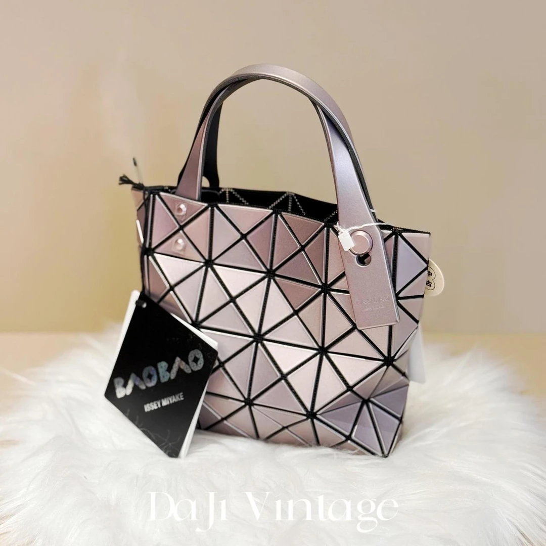 大吉中古/三宅一生金属紫四格mini托特手提包