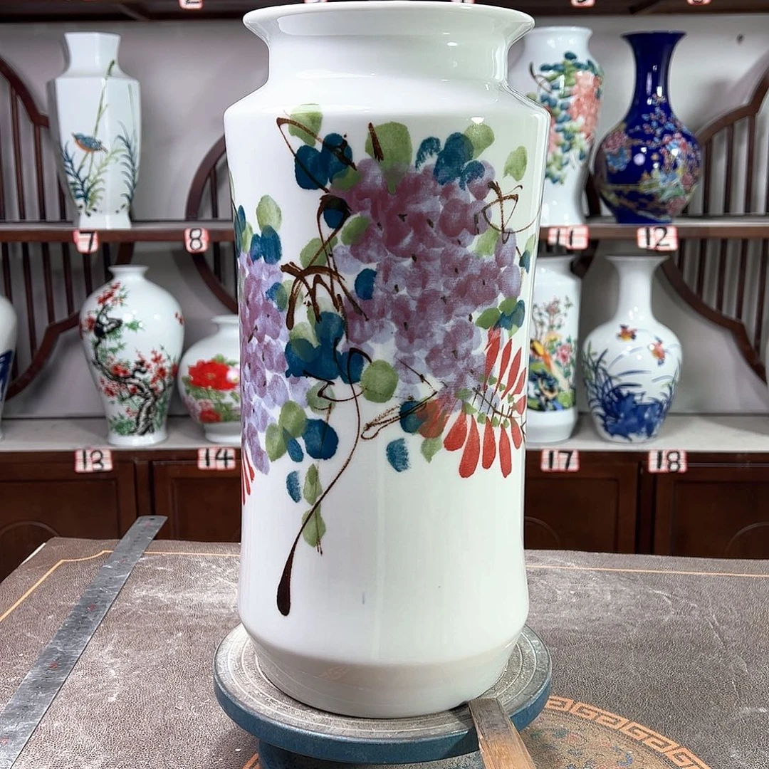 摆件陶景德镇陶瓷书紫藤