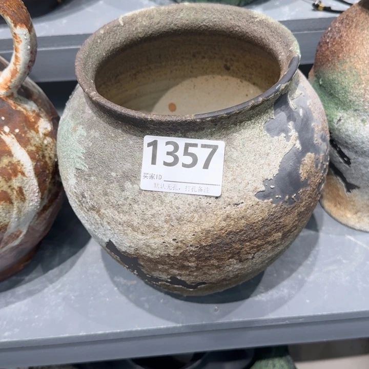 皮***丘瓷片景德镇高温花器编码1357高28口16默认无孔