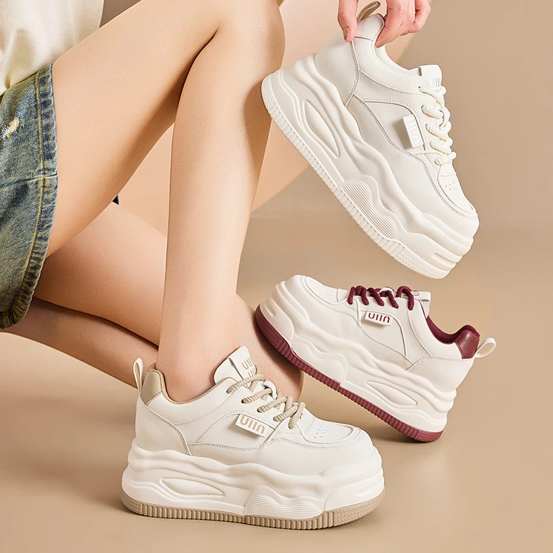 女式休闲单鞋7厚底增高小白鞋子女鞋百搭小个子运动休闲板鞋