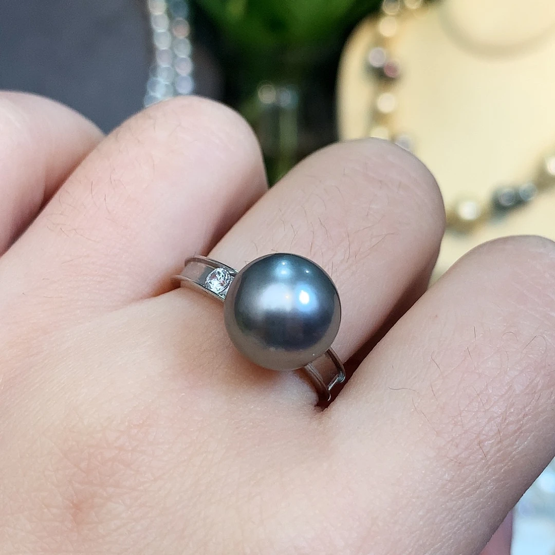海水珍珠戒指银S925镶嵌