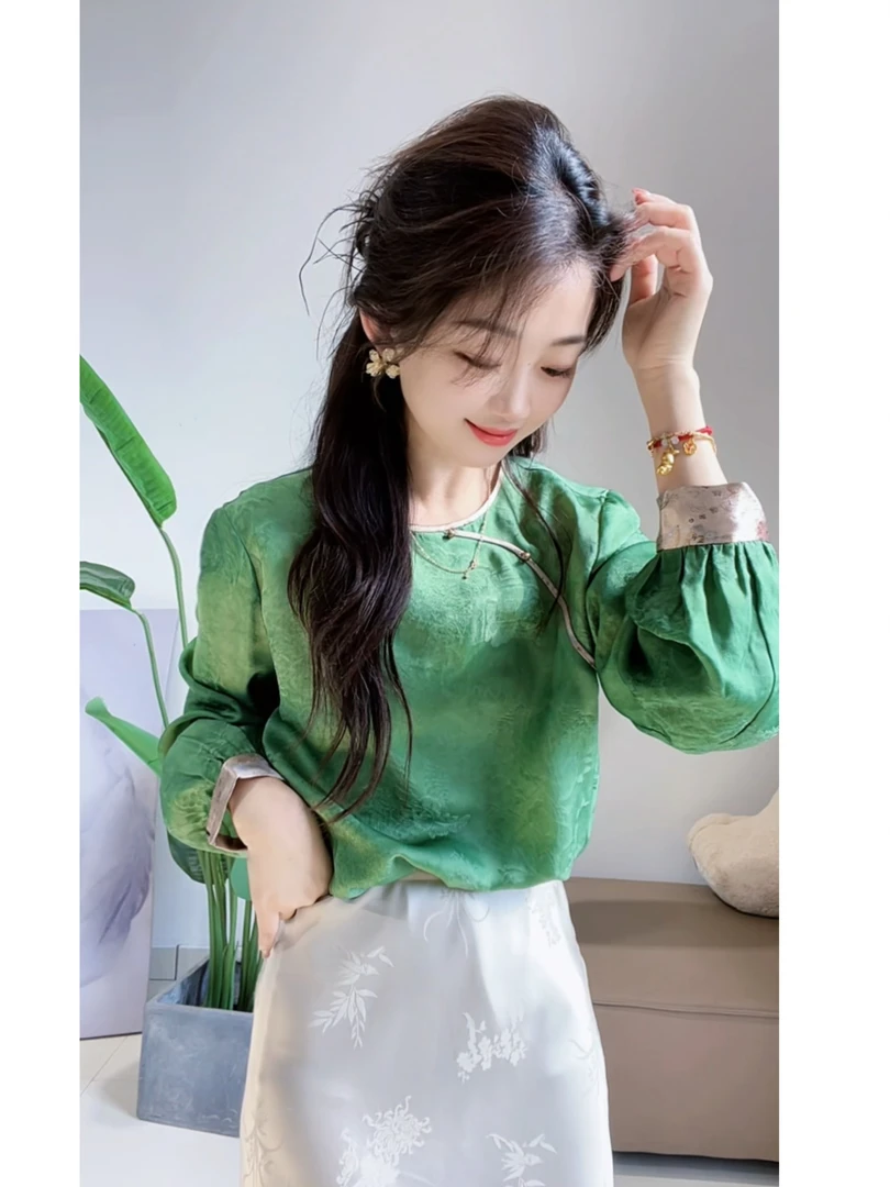 DY2274樱美嘉璐璐推荐桑蚕丝暗纹提花夏季女装新时尚减龄百搭洋气