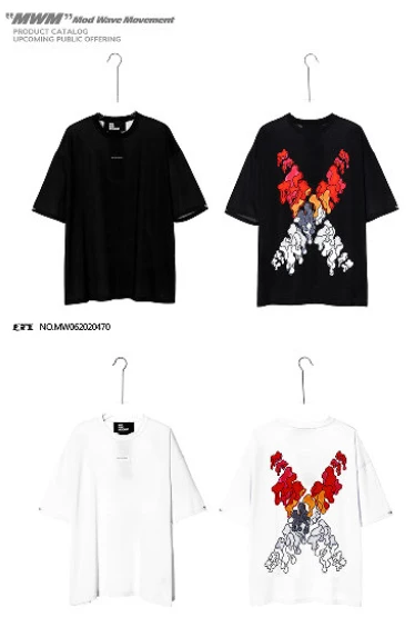 ooxoo情侣ins短袖T恤休闲百搭纯棉半袖情侣装韩版宽松夏季20302